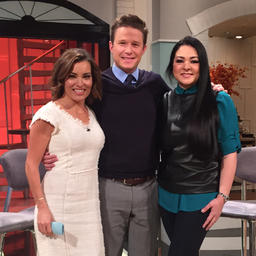 Sylvia with Billy Bush and Kit Hoover on Access Hollywood Live!, November 2014